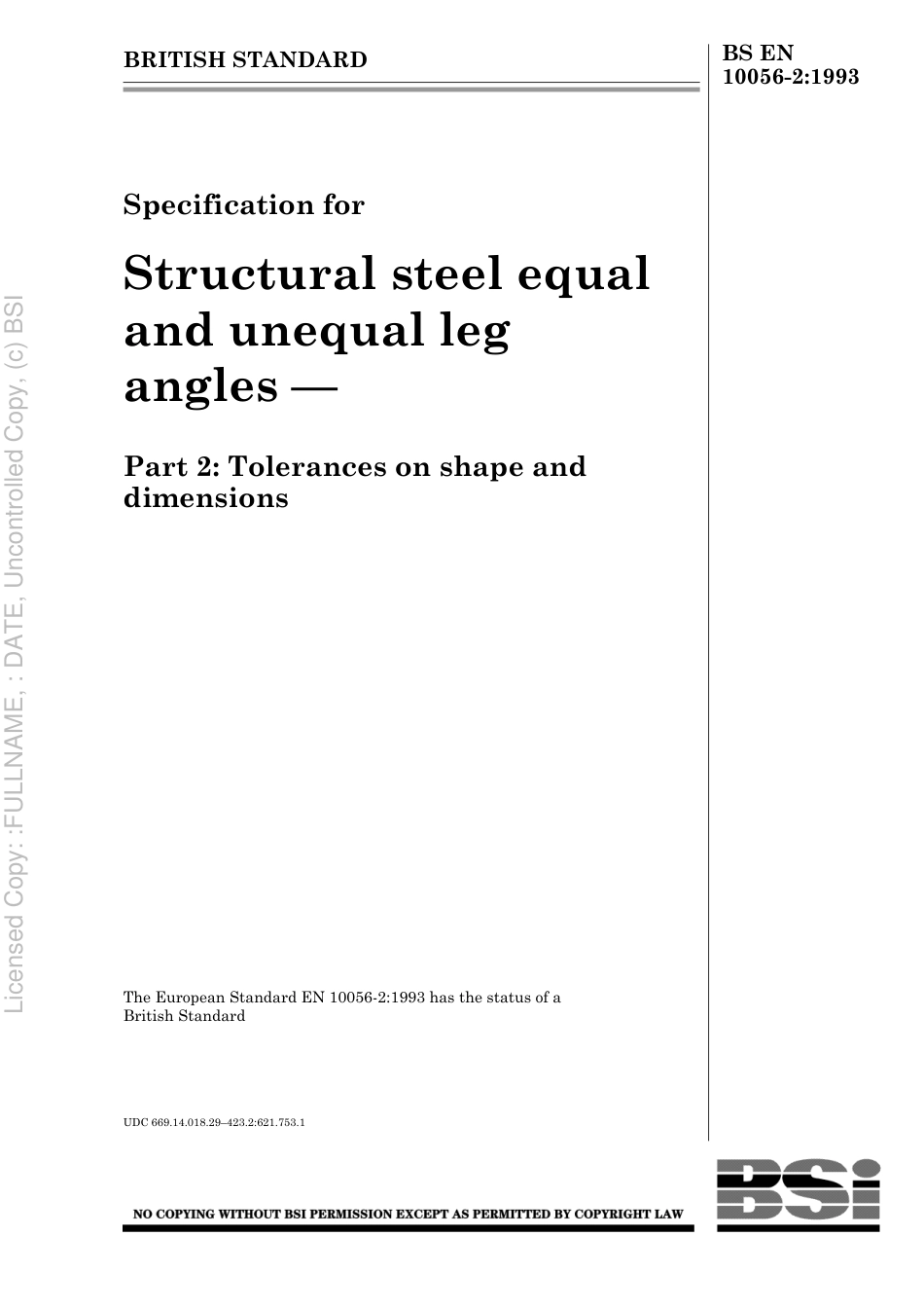 BS EN 10056-2 1993.pdf_第1页