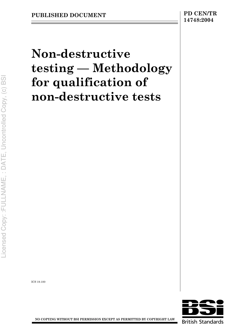 PD CEN TR 14748 2004.pdf_第1页