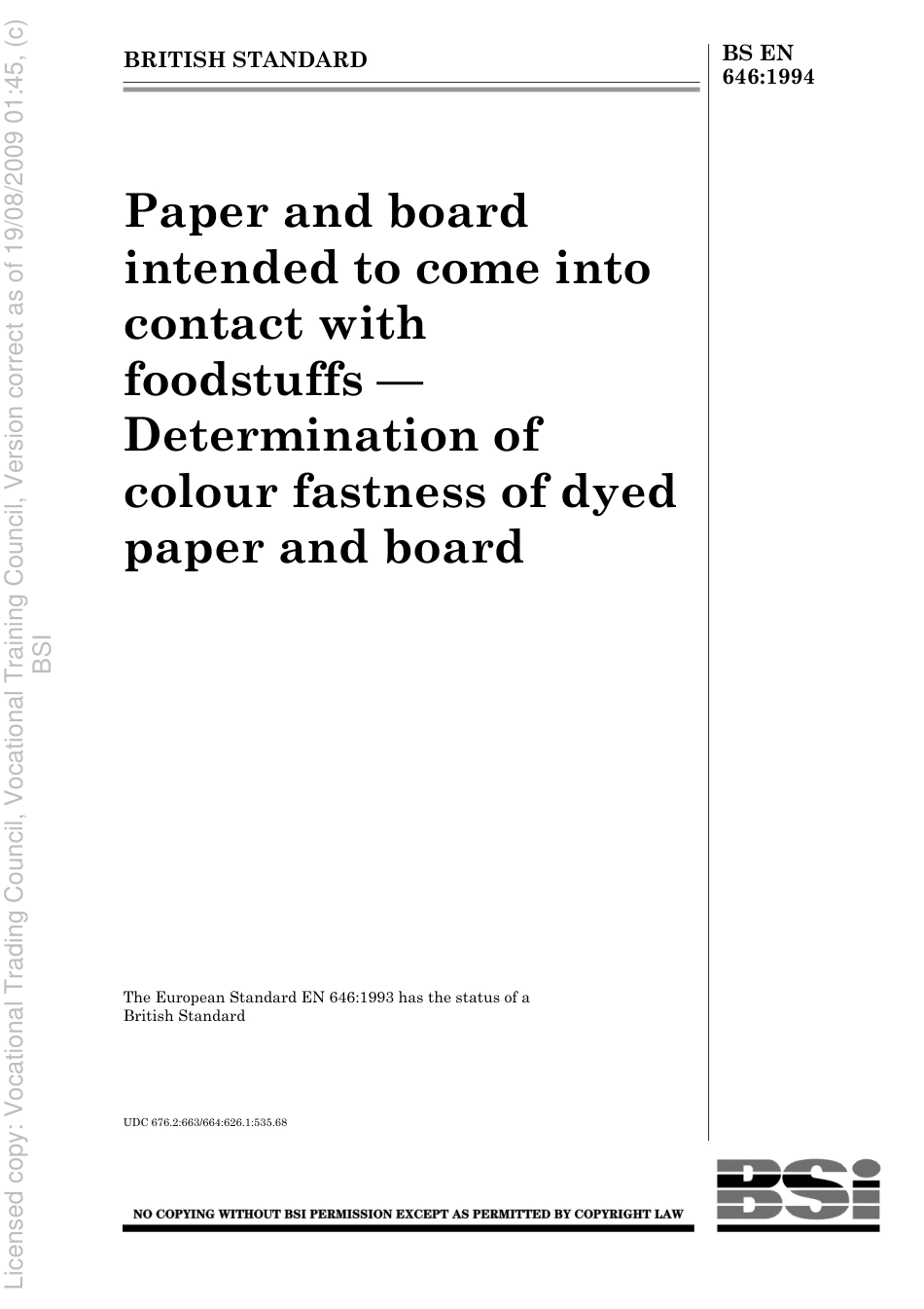 BS EN 646 1994.pdf_第1页