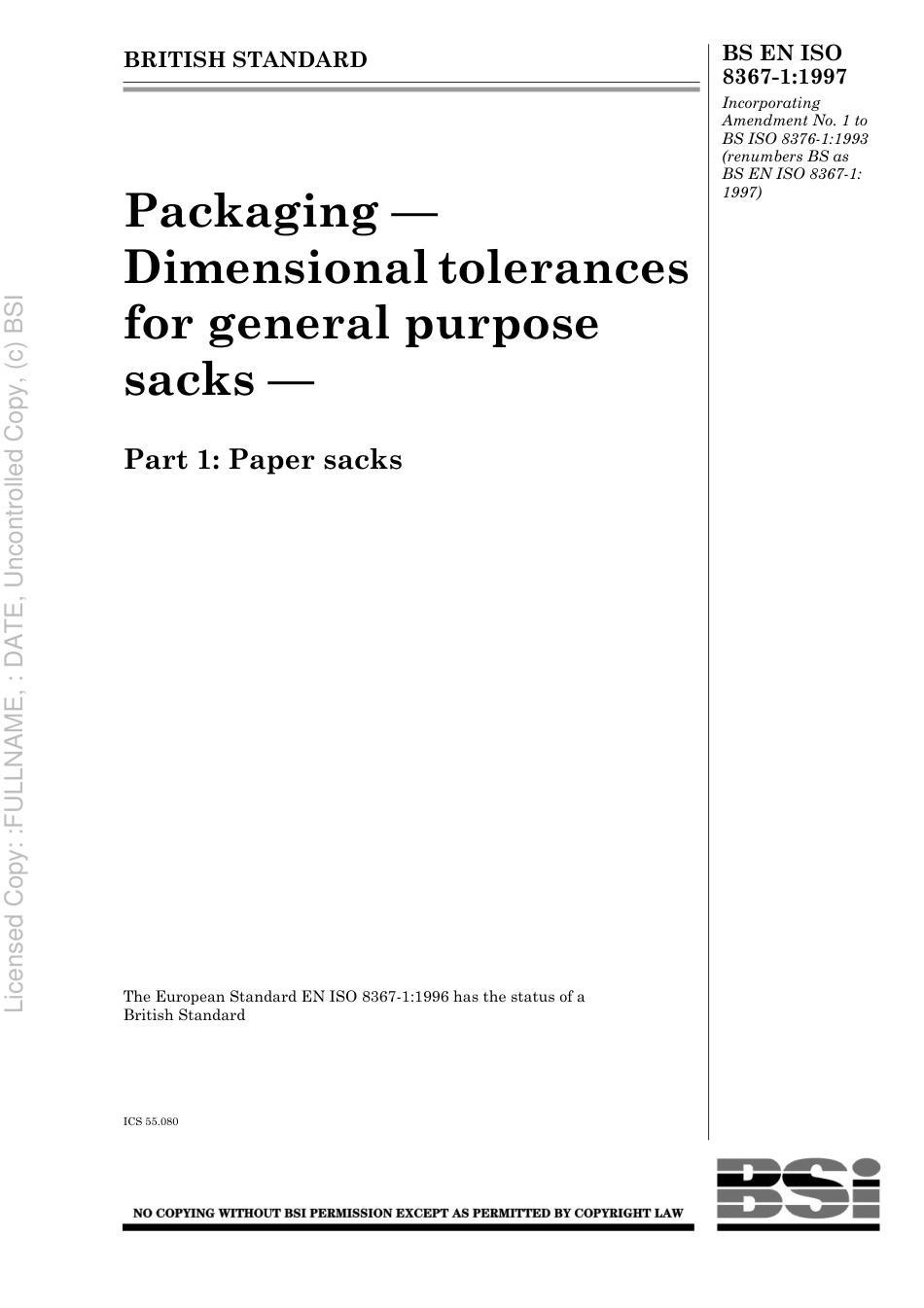 BS EN ISO 8367-1 1997.pdf_第1页