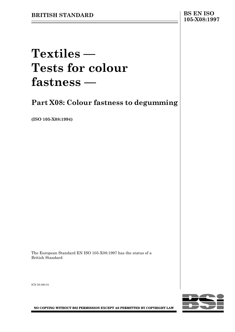BS EN ISO 105-X08 1997.pdf_第1页