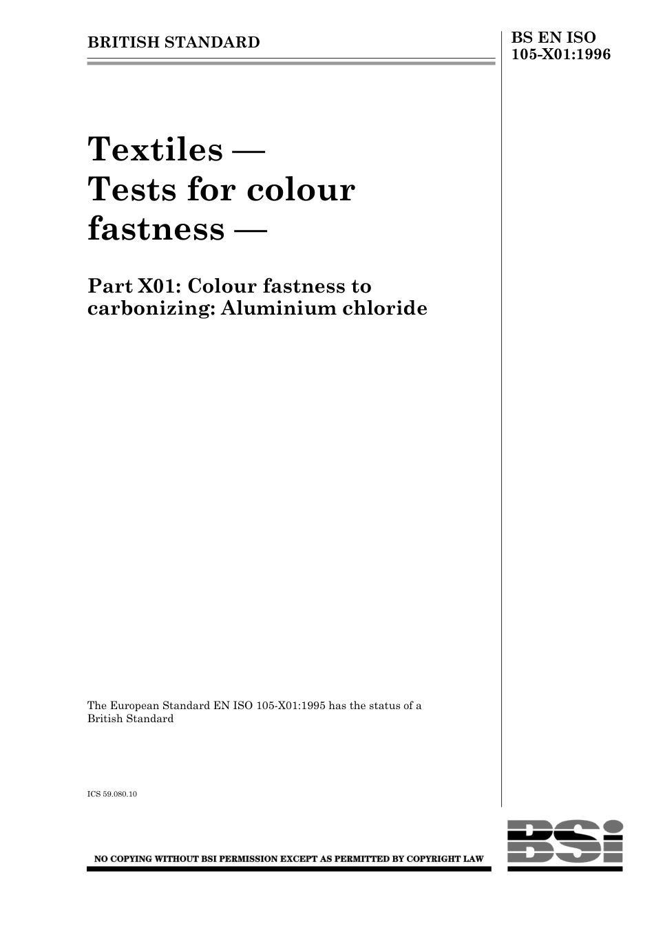 BS EN ISO 105-X01 1996.pdf_第1页