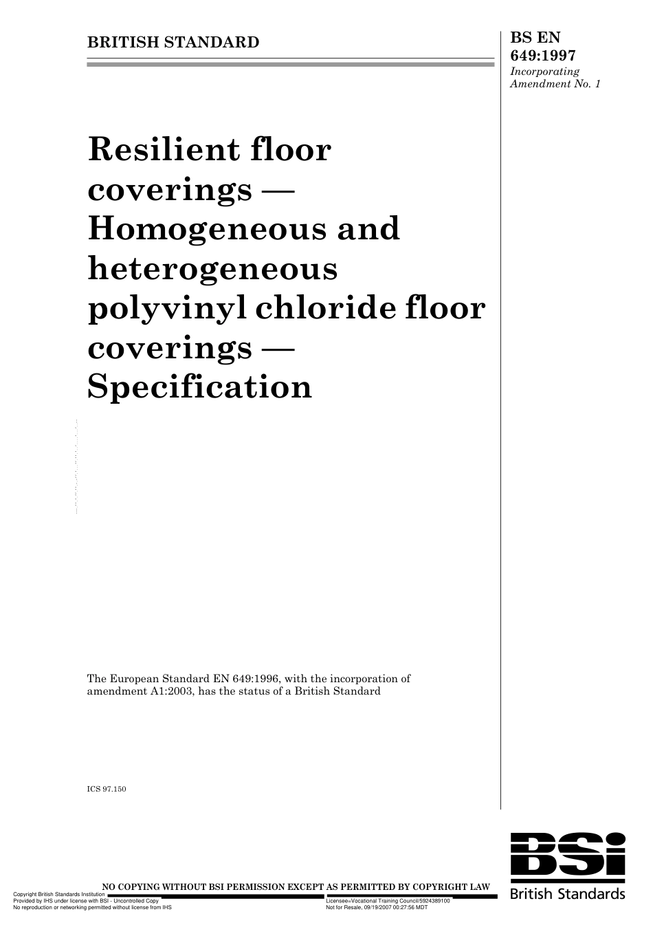 BS EN 649 1997 (A1).pdf_第1页