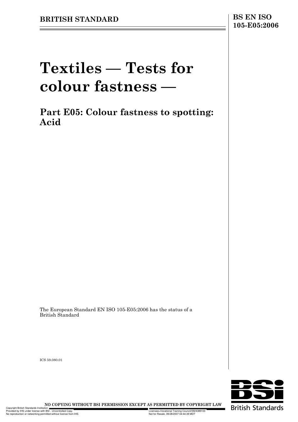 BS EN ISO 105-E05 2006.pdf_第1页