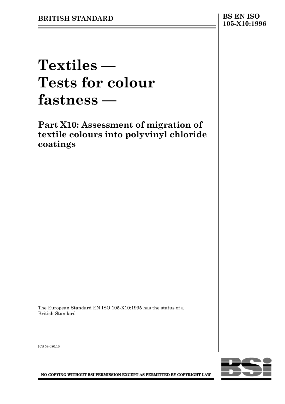 BS EN ISO 105-X10 1996.pdf_第1页