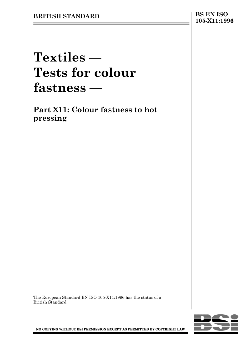 BS EN ISO 105-X11 1996.pdf_第1页