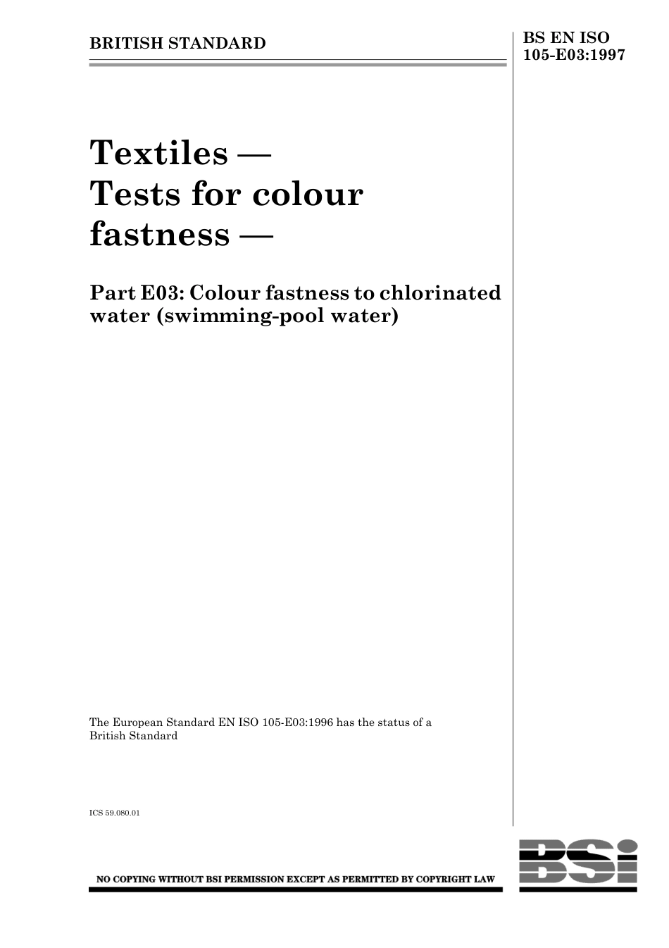 BS EN ISO 105-E03 1997.pdf_第1页