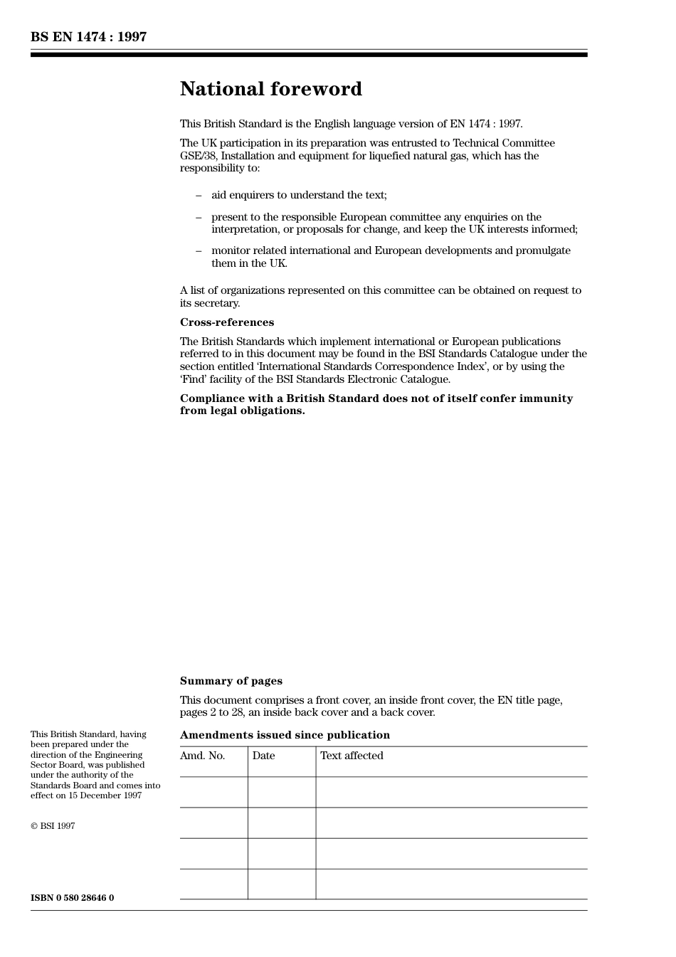 BS EN 1474_1997 Installation and equipment for liquefied natural gas Design and testing of loadingunloading arms.pdf_第2页