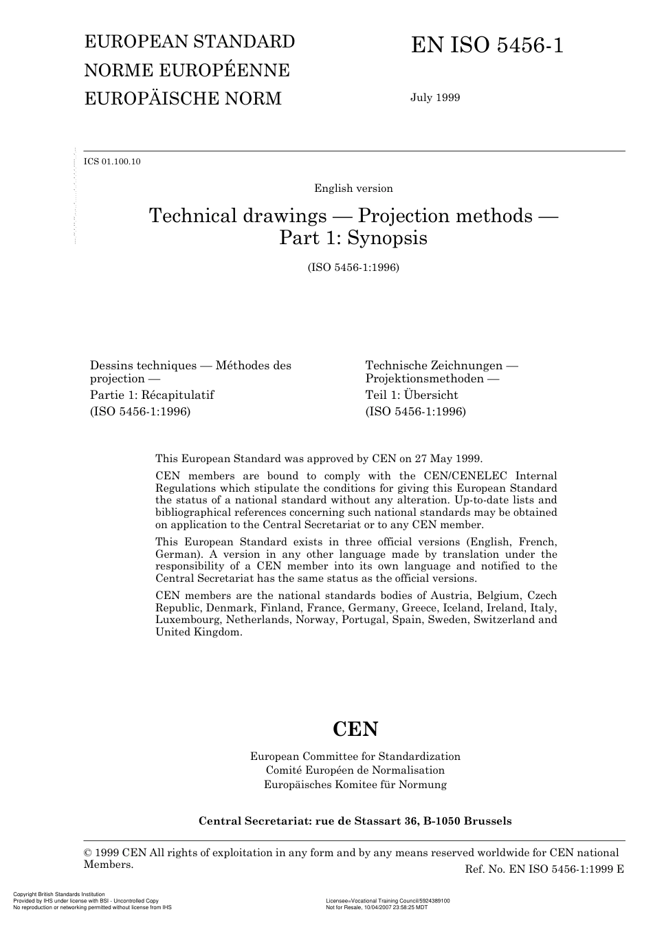 BS EN ISO 5456-1 1999.pdf_第3页