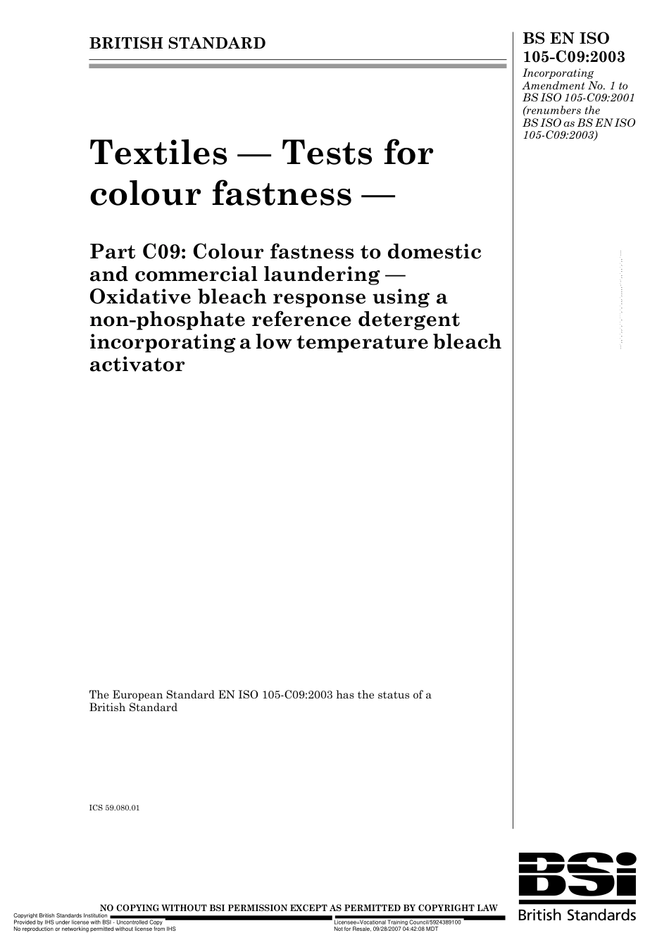 BS EN ISO 105-C09 2003.pdf_第1页