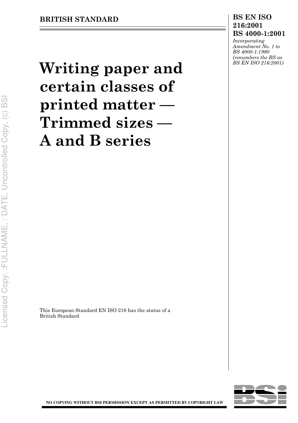 BS EN ISO 216 2001.pdf_第1页