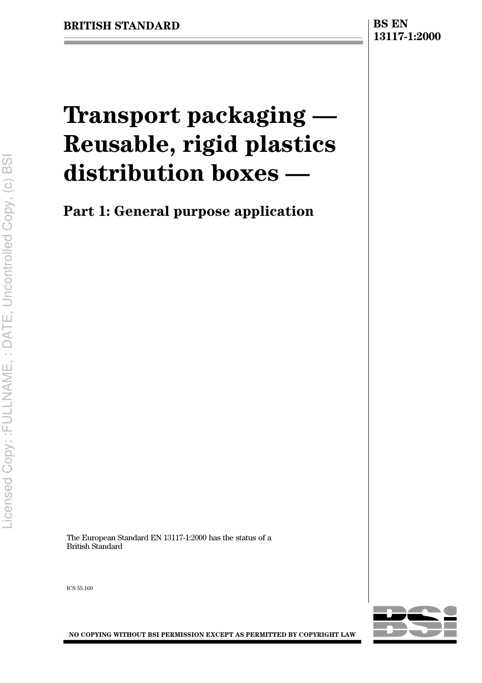 BS EN 13117-1 2000.pdf_第1页