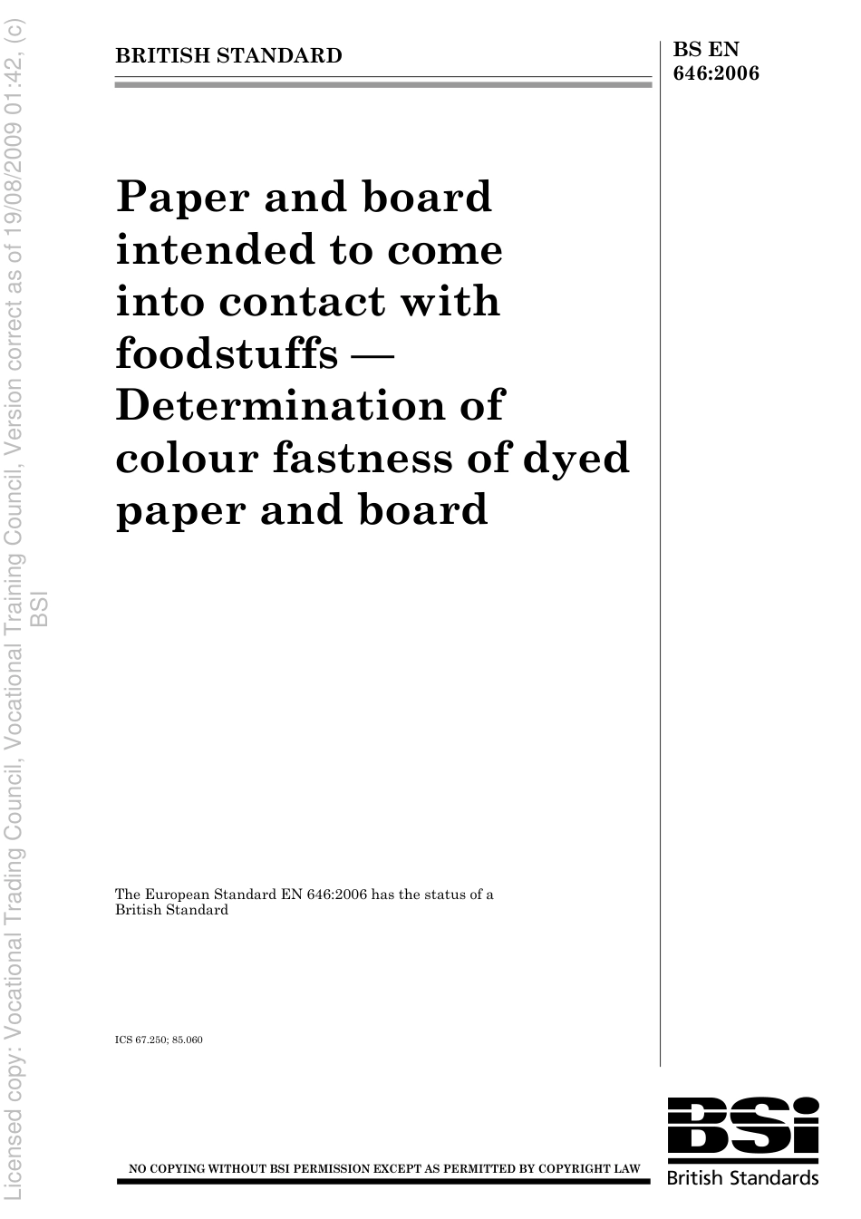 BS EN 646 2006.pdf_第1页