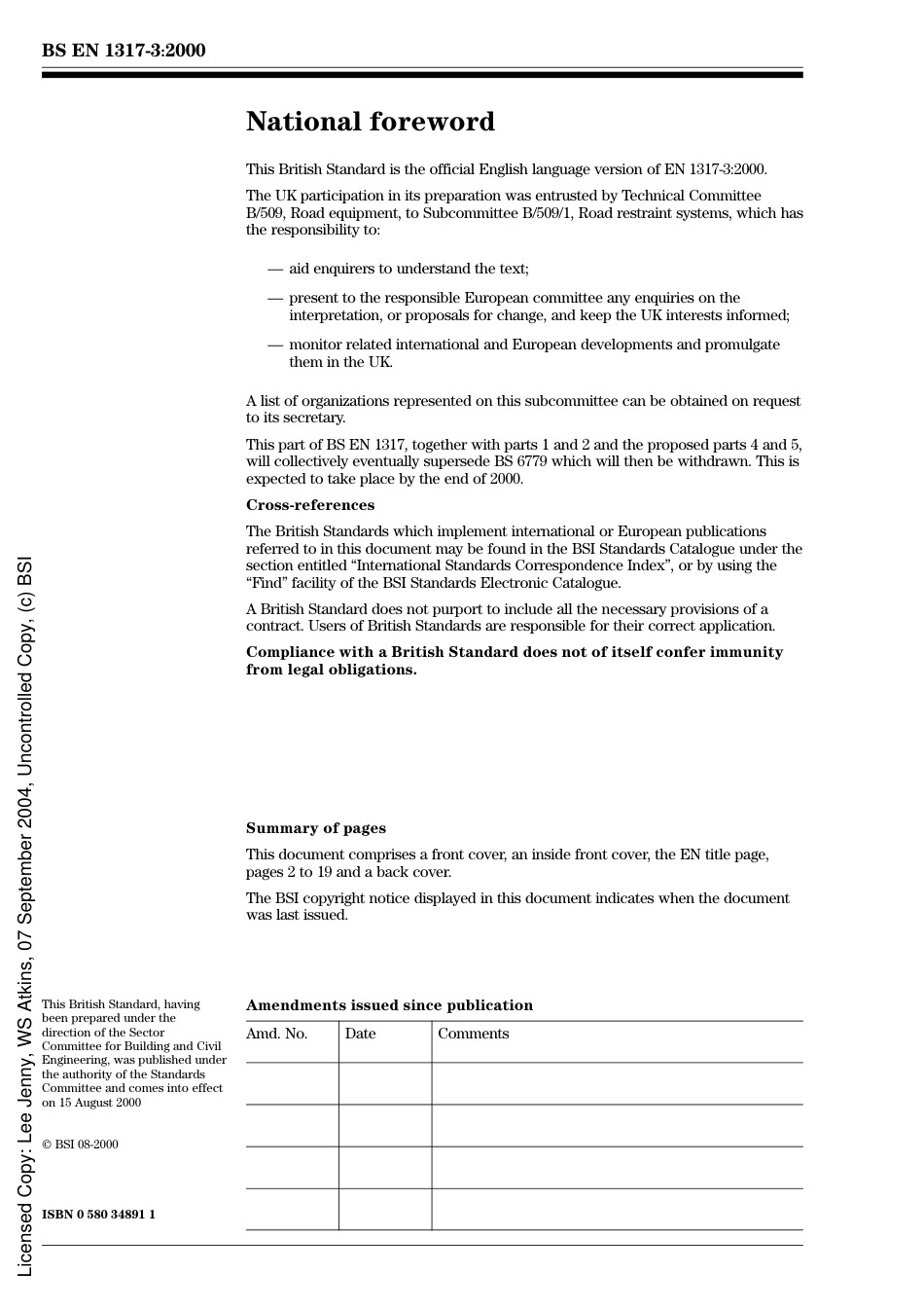 BS EN 1317-3_2000 Road restraint systems Part 3 Performance classes, impact test acceptance criteria and test methods for crash cushions.pdf_第3页