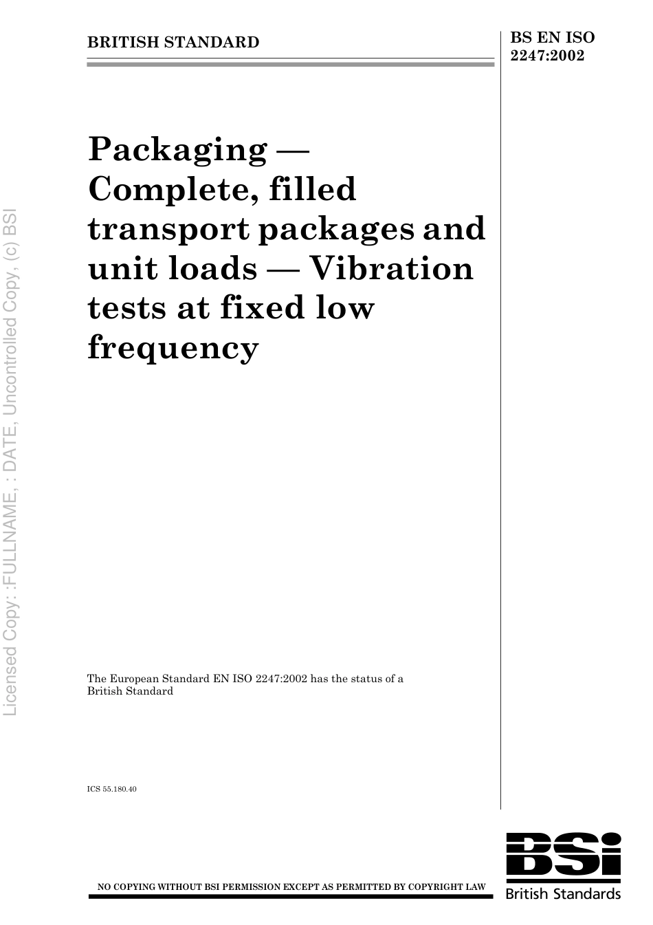 BS EN ISO 2247 2002.pdf_第1页