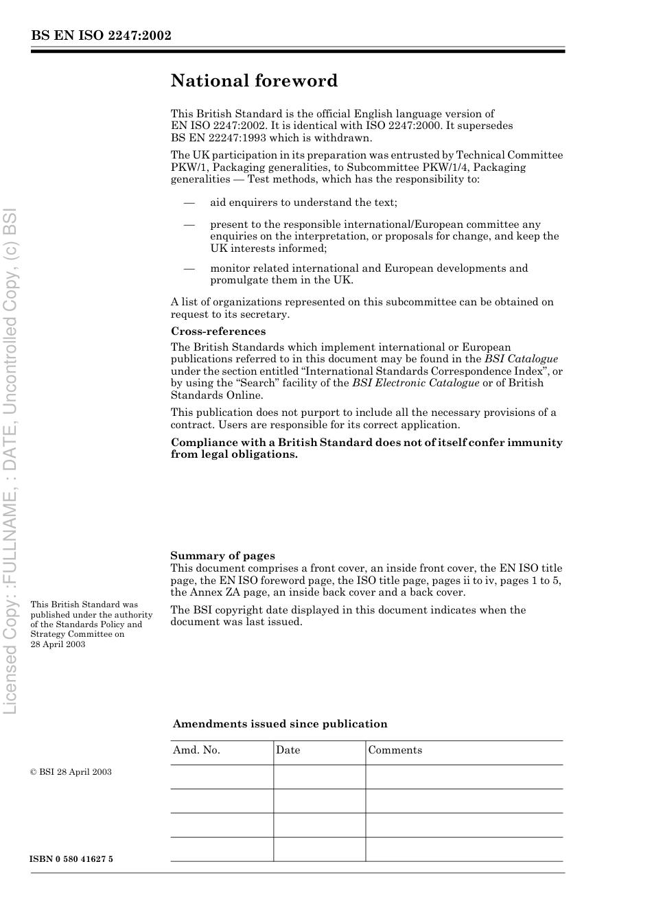 BS EN ISO 2247 2002.pdf_第2页