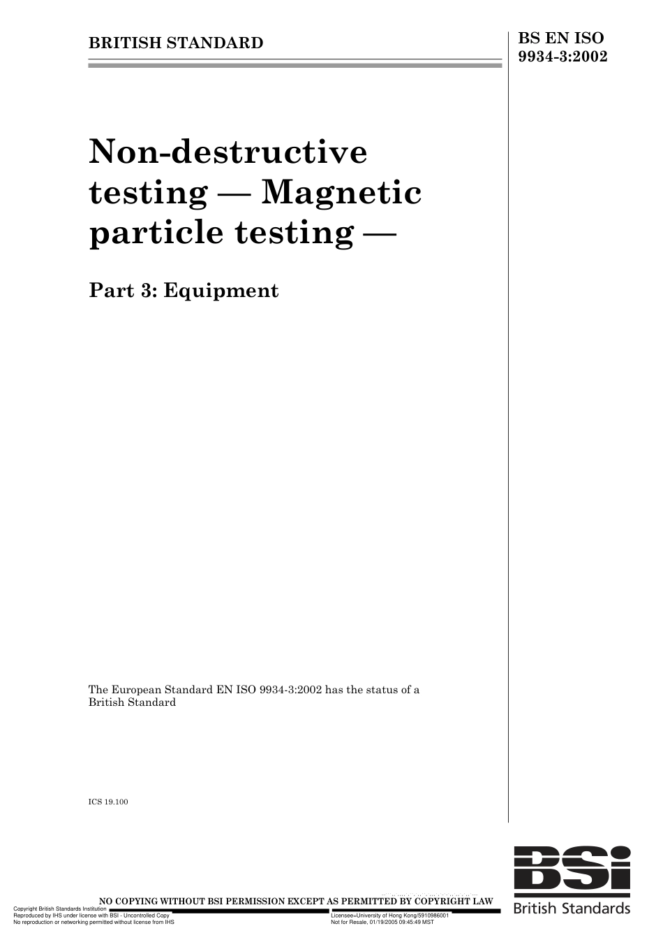 BS EN ISO9934 3 (Magnetic particle test for ferromagnetic meta.pdf_第1页
