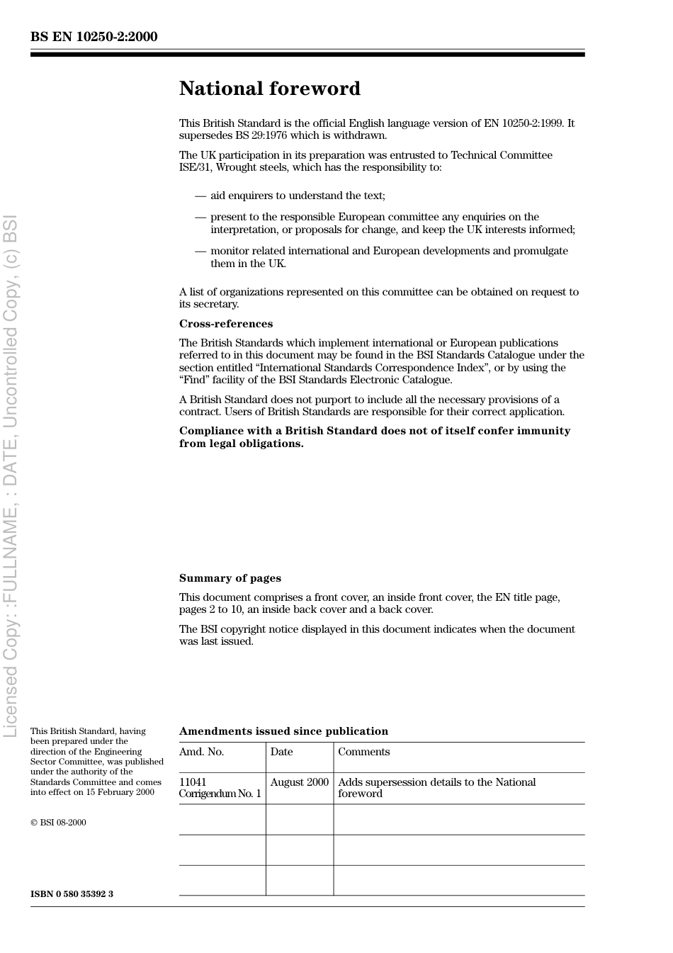 BS EN 10250-2 2000.pdf_第2页