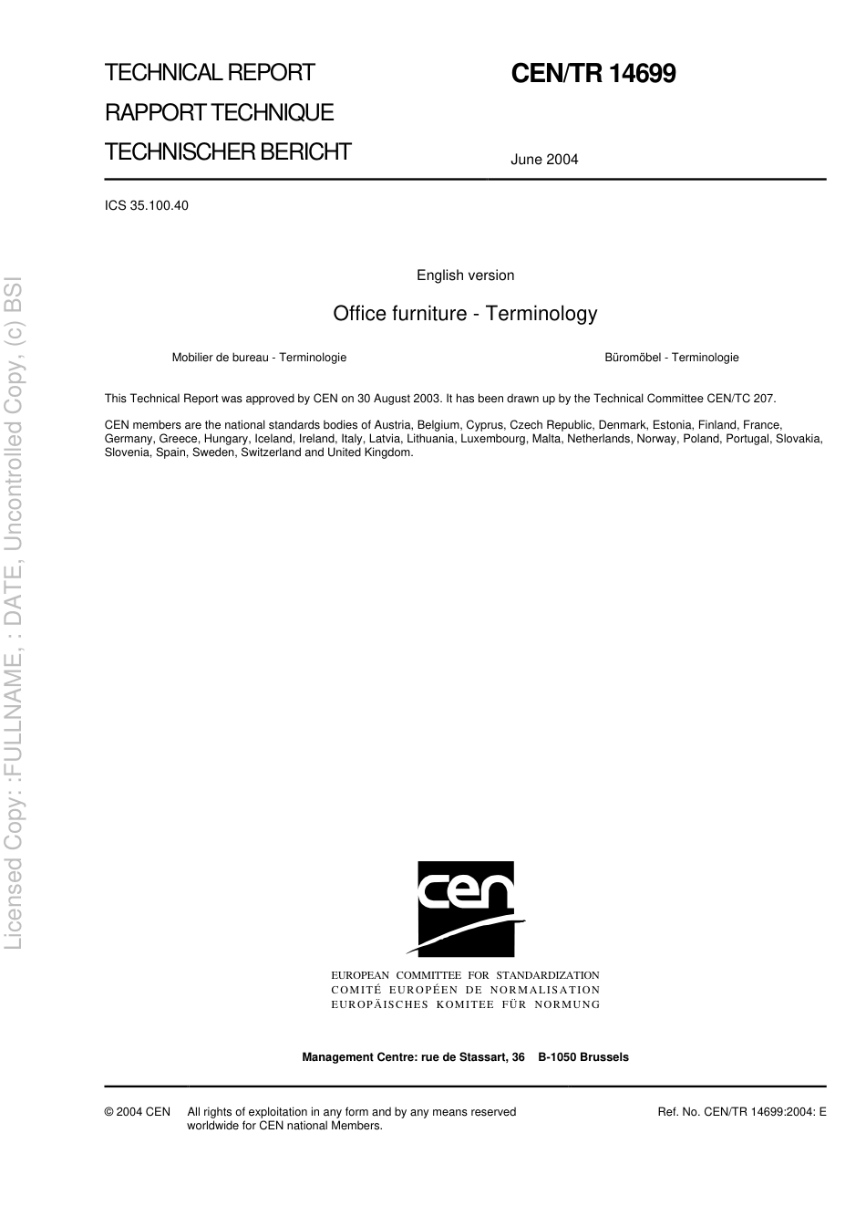 PD CEN TR 14699 2004.pdf_第3页