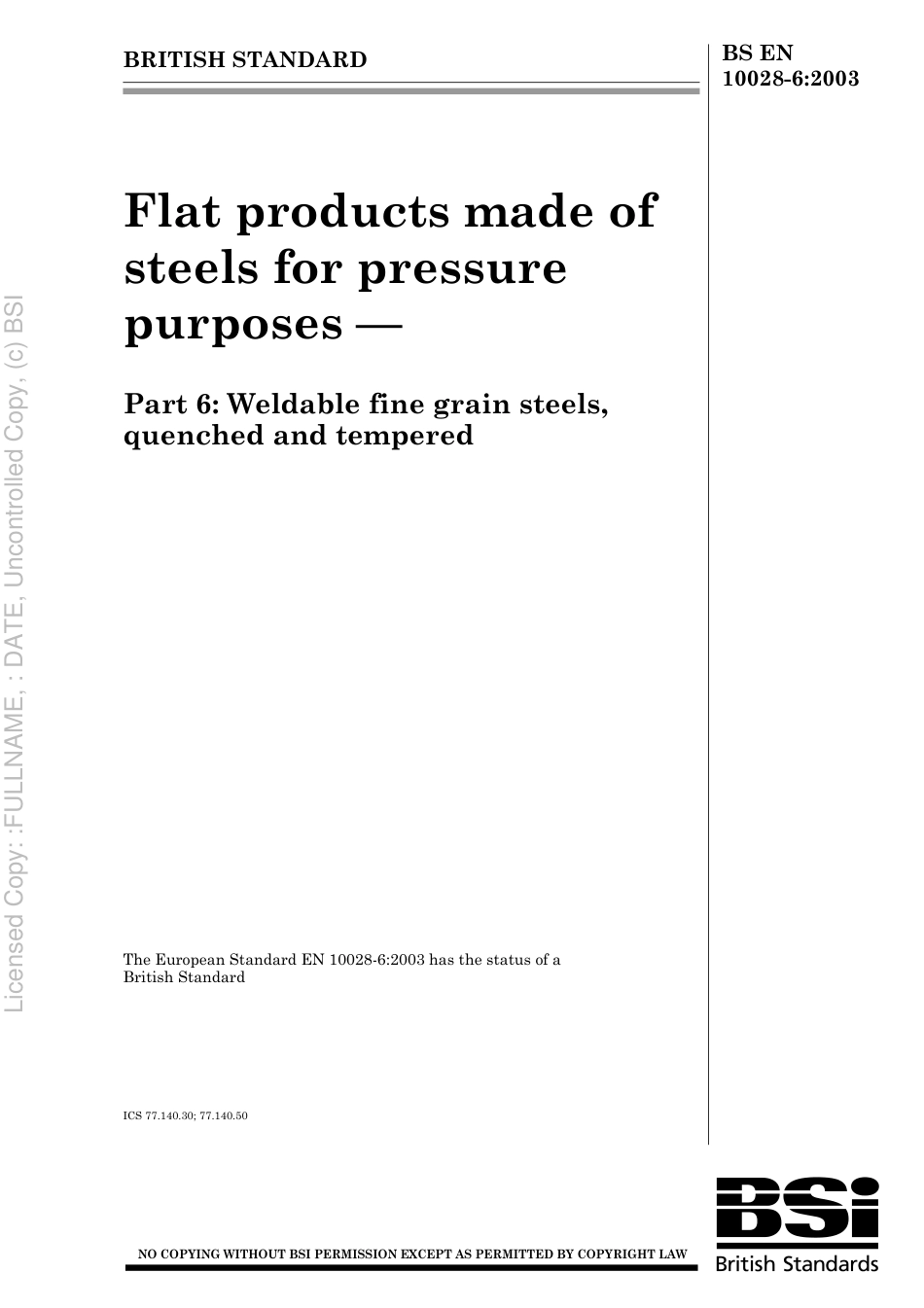 BS EN 10028-6 2003.pdf_第1页