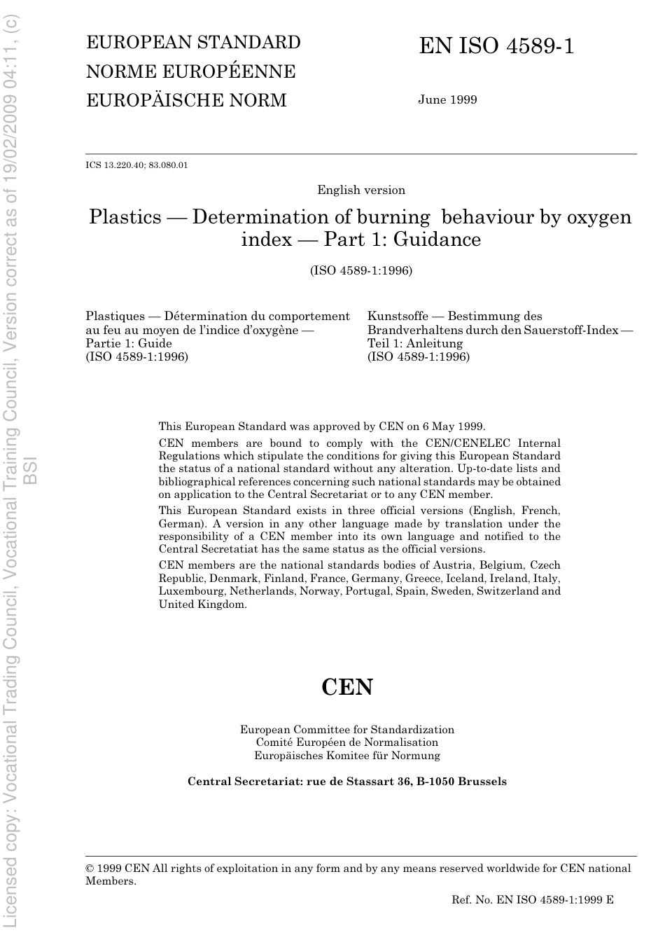 BS EN ISO 4589-1 2000.pdf_第3页