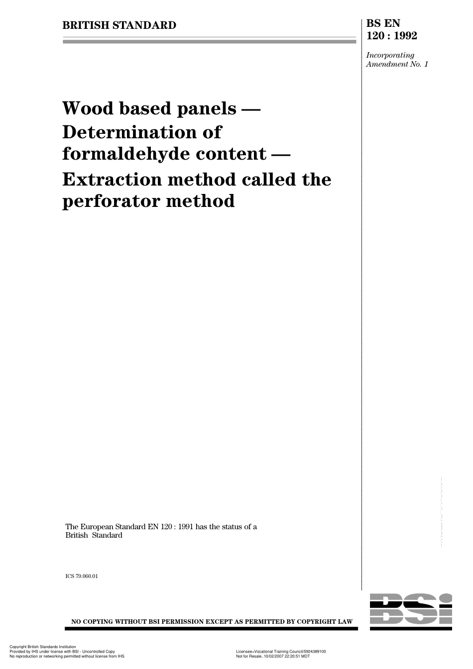 BS EN 120 1992 (A1).pdf_第1页