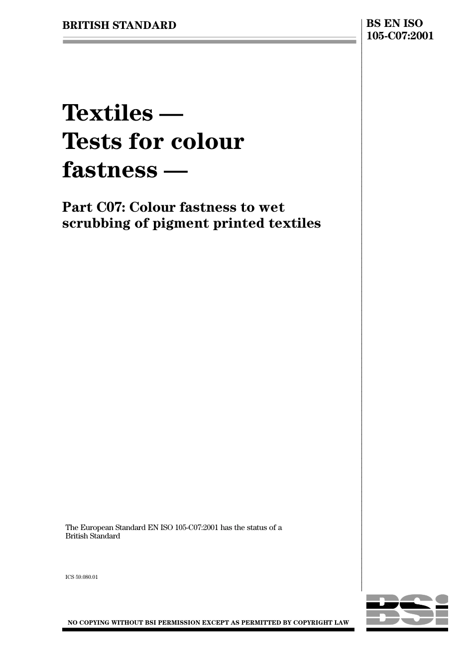 BS EN ISO 105-C07 2001.pdf_第1页