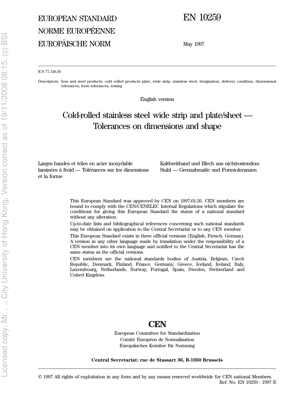 BS EN 10259 1997.pdf_第3页