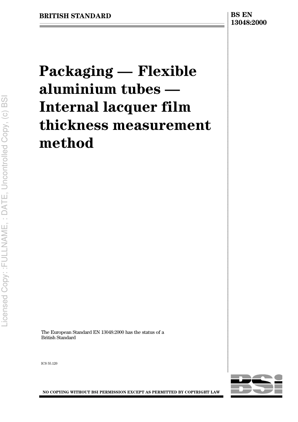 BS EN 13048 2000.pdf_第1页