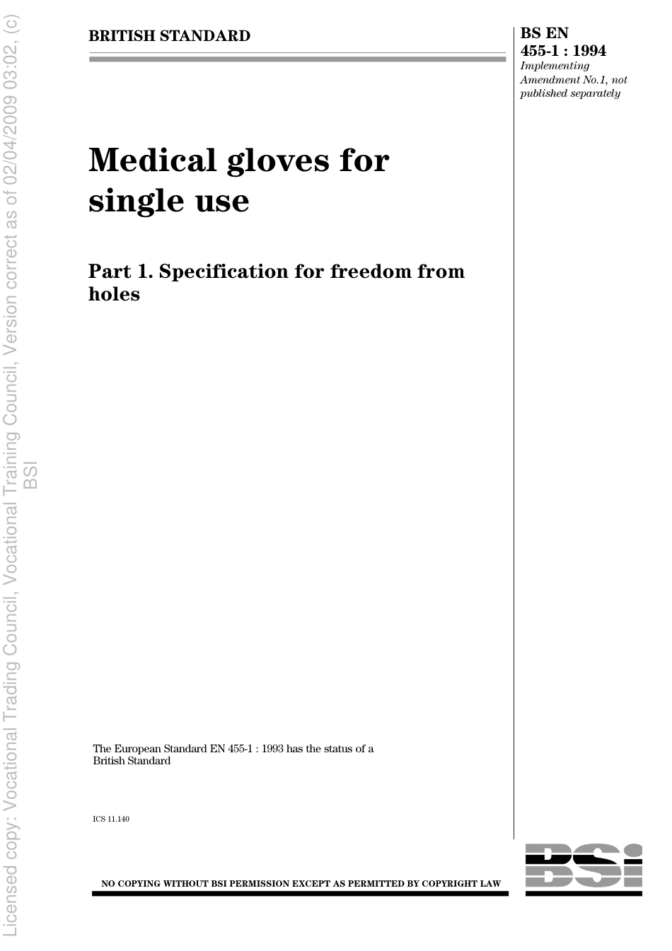 BS EN 455-1 1994.pdf_第1页