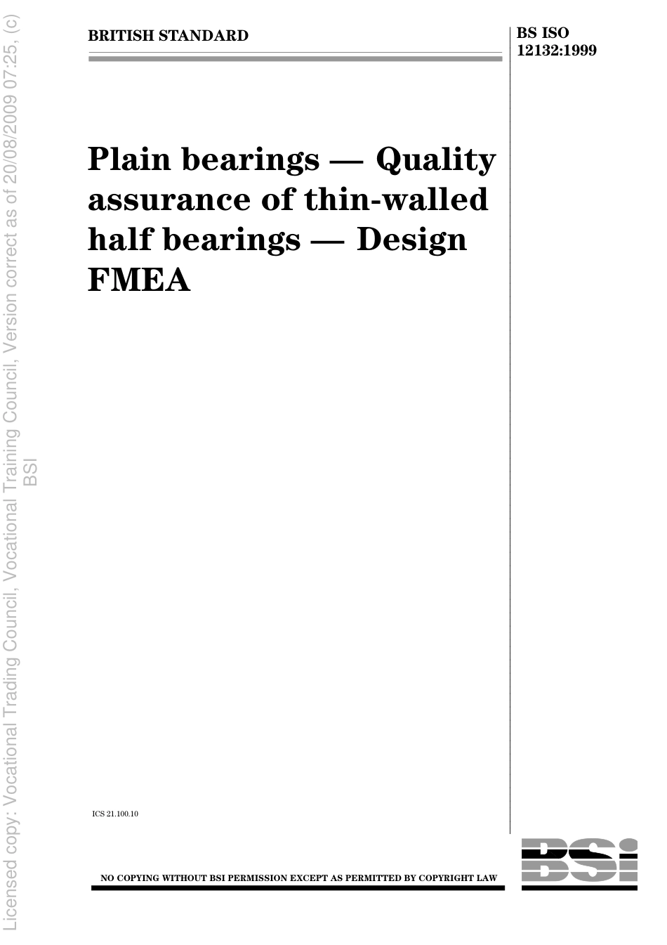 BS ISO 12132 1999 Bearing Design FMEA.pdf_第1页