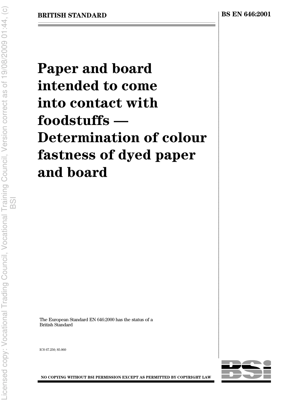 BS EN 646 2001.pdf_第1页