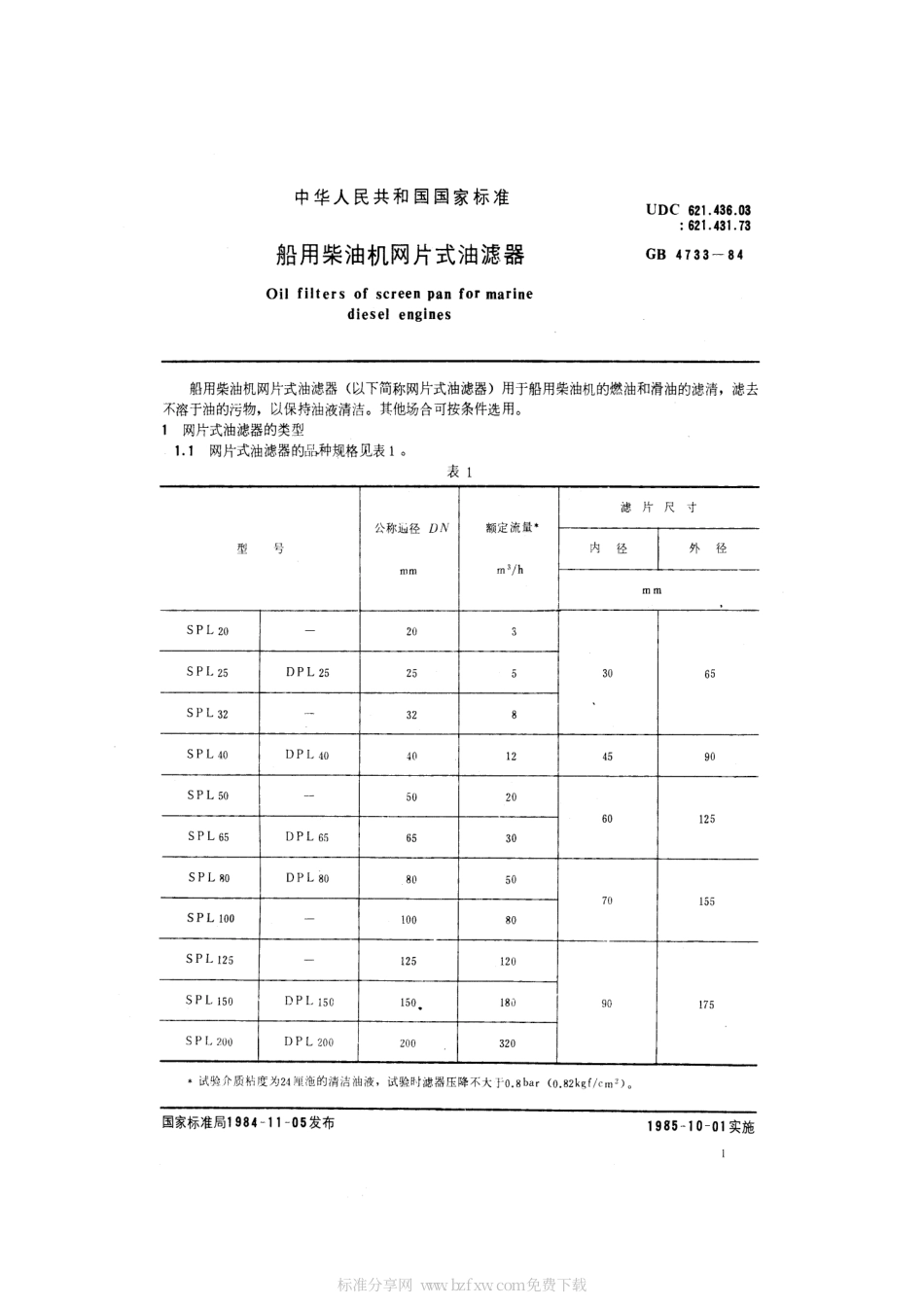 GB 4733-1984 船用柴油机网片式油滤器.pdf_第2页