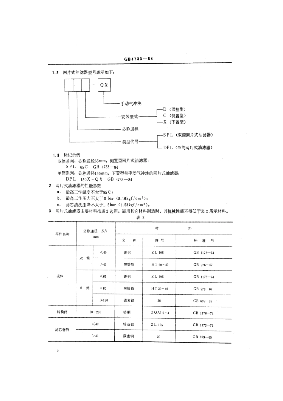 GB 4733-1984 船用柴油机网片式油滤器.pdf_第3页