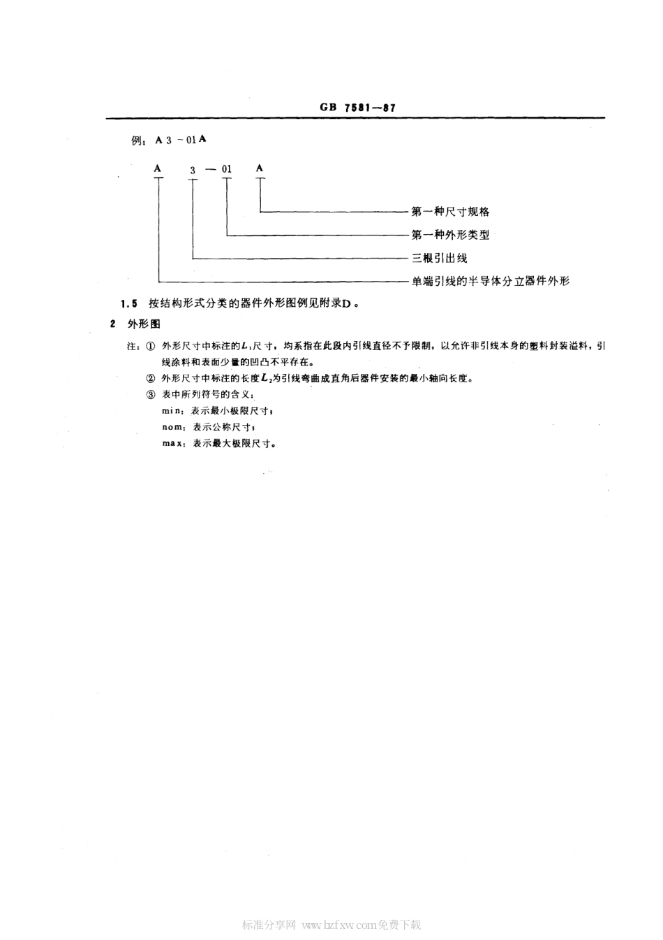 GBT 7581-1987 半导体分立器件外形尺寸.pdf_第2页