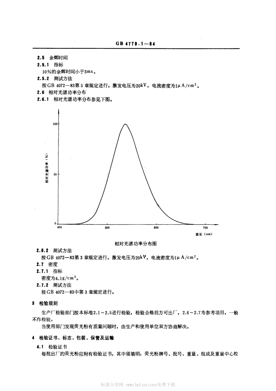 GBT 4779.1-1984 彩色显象管用荧光粉Y22-G3荧光粉.pdf_第2页