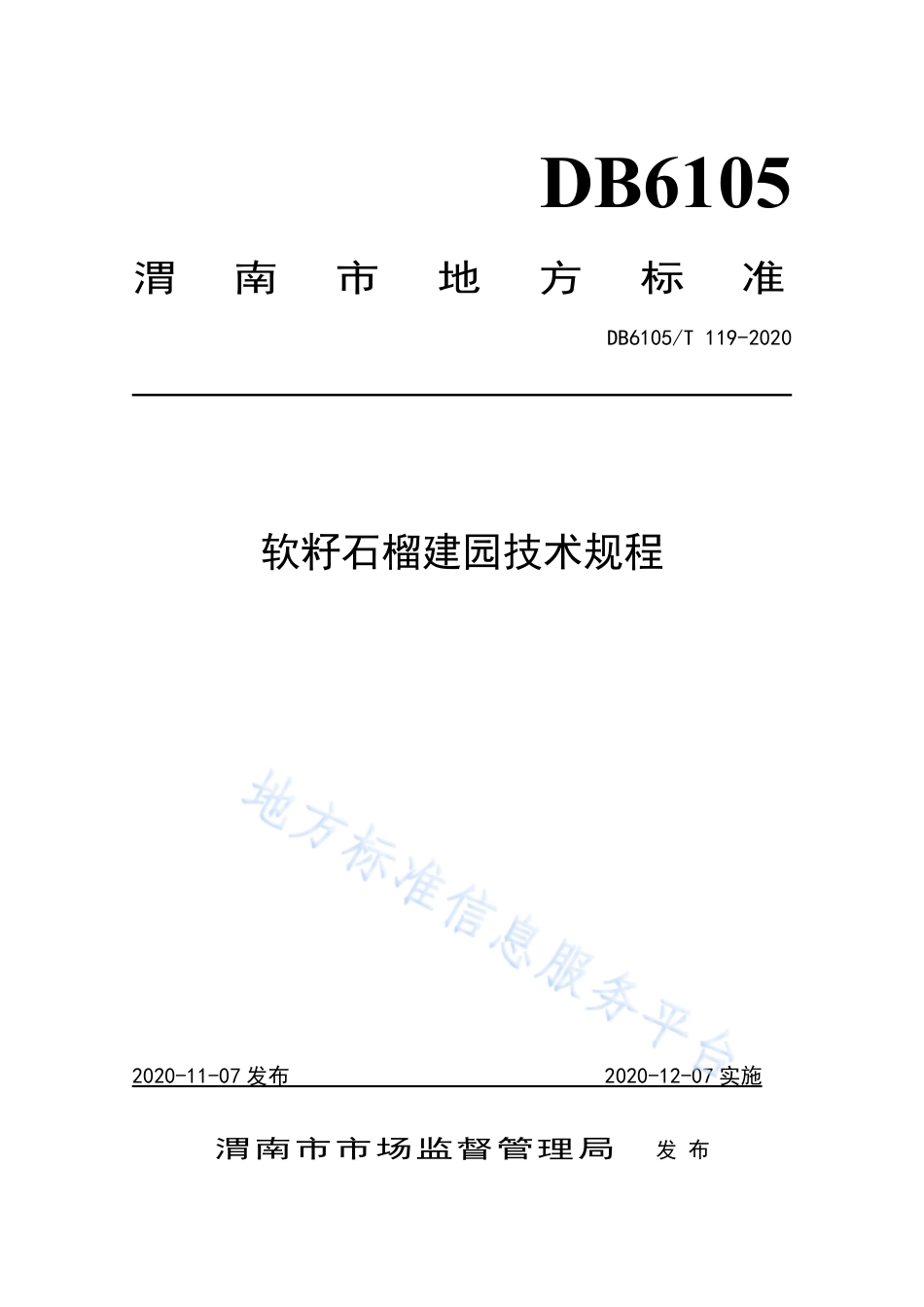 DB6105_T 119-2020软籽石榴建园技术规程.pdf_第1页