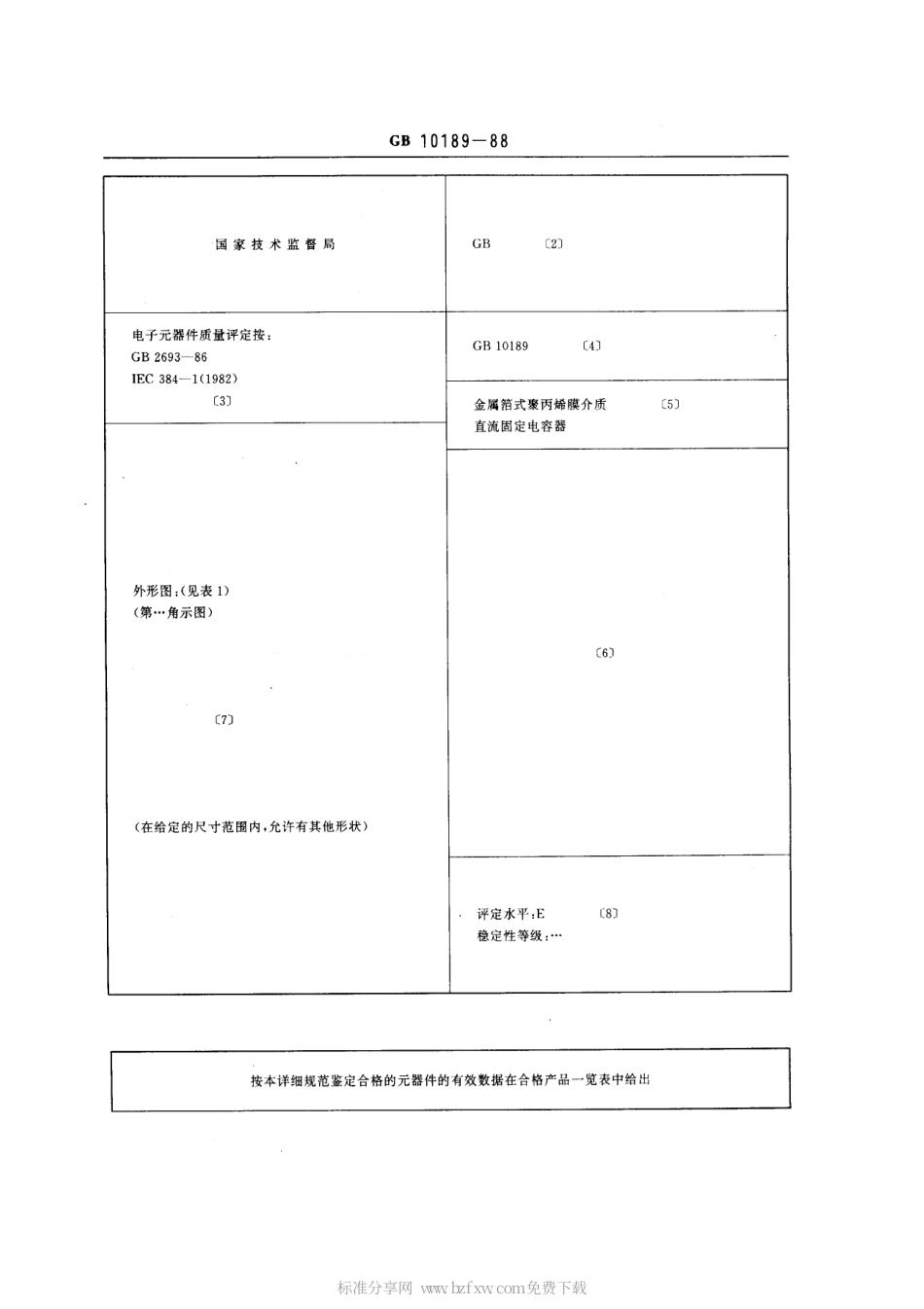 GBT 10189-1988 电子设备用固定电容器 第13部分：空白详细规范：金属箔式聚丙烯膜介质直流固定电容器 评定水平E (可供认证用).pdf_第2页