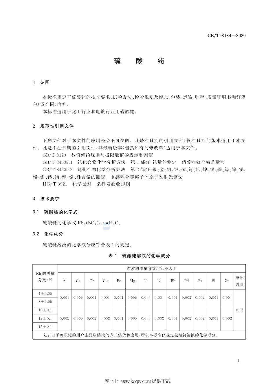 GB∕T 8184-2020 硫酸铑.pdf_第3页