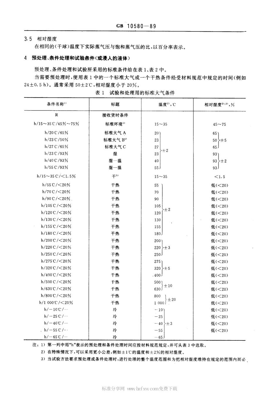 GBT 10580-1989 固体绝缘材料在试验前和试验时采用的标准条件.pdf_第2页