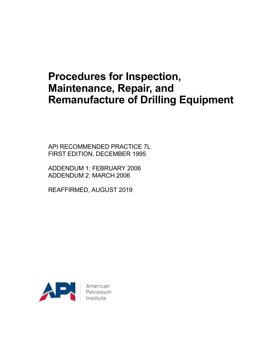 API RP 7L-1995 (2019).pdf_第1页