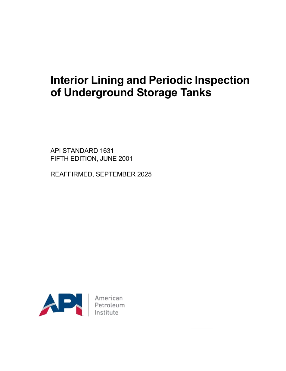 API St 1631-2001 (2025).pdf_第1页