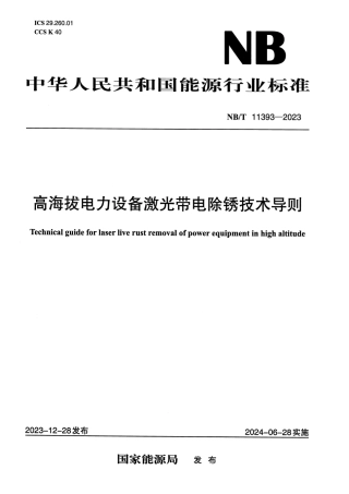 【正式版】 NB_T 11393-2023 高海拔电力设备激光带电除锈技术导则.pdf