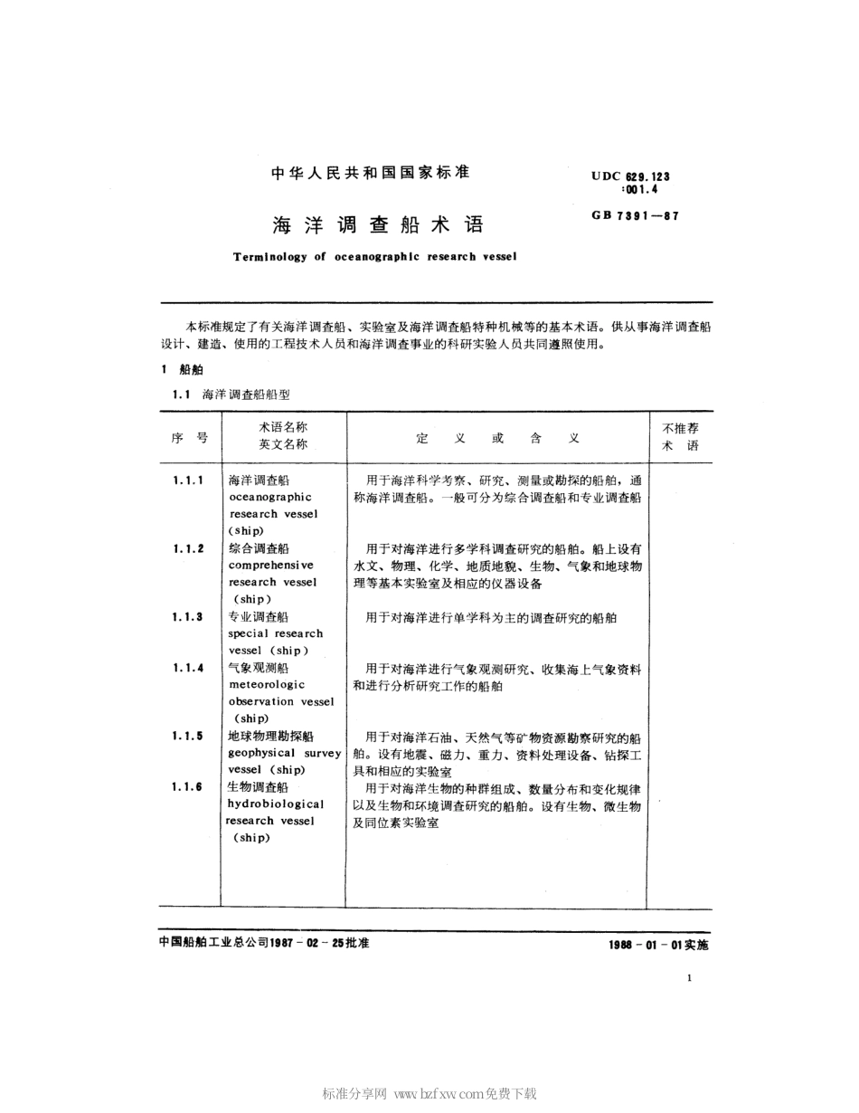 GBT 7391-2002 海洋调查船术语.pdf_第2页