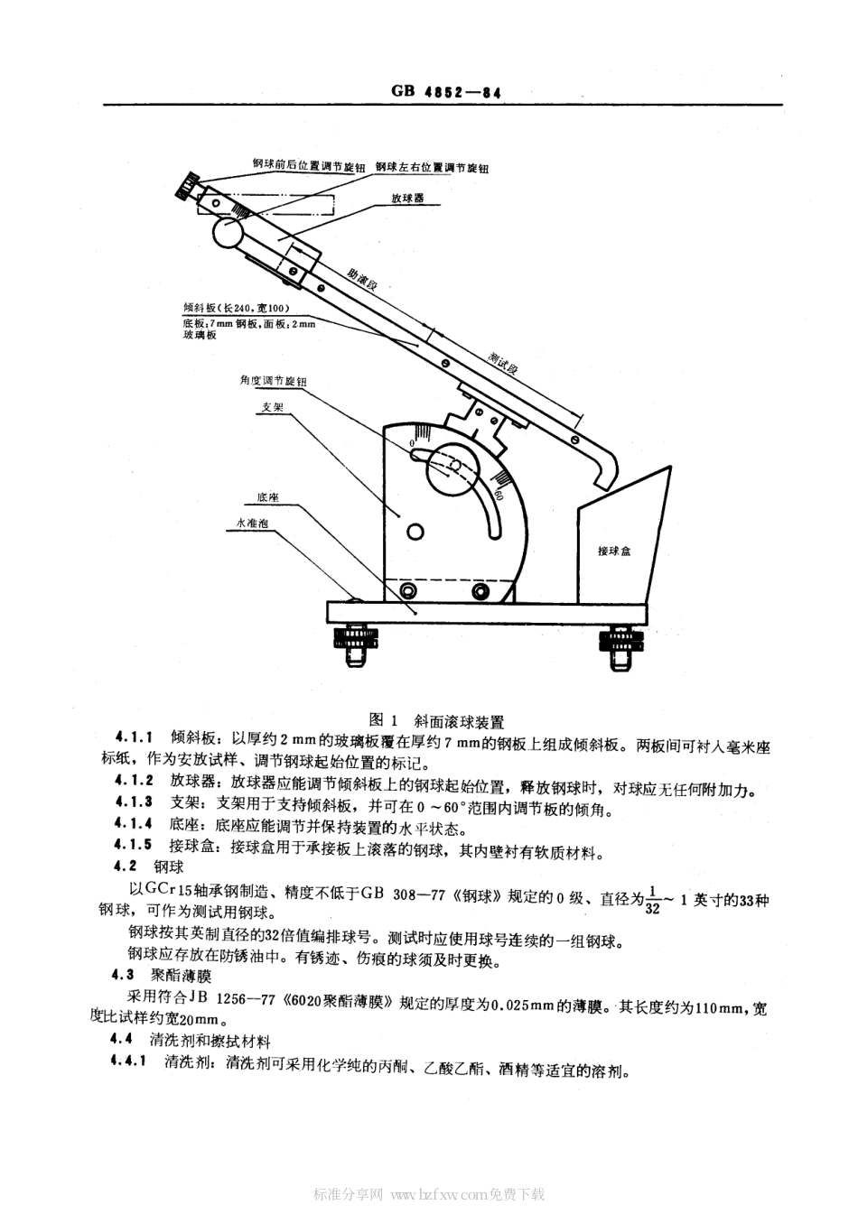 GBT 4852-1984 压敏胶粘带初粘性测试方法 (斜面滚球法).pdf_第2页