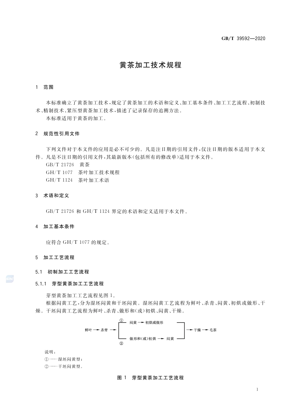 GB∕T 39592-2020 黄茶加工技术规程.pdf_第3页