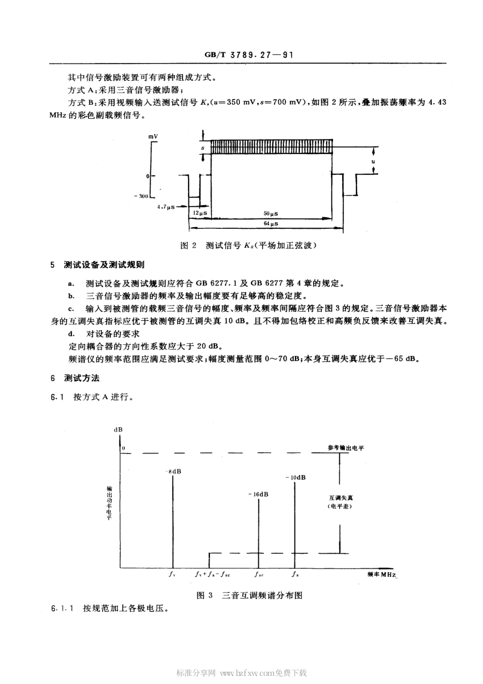 GBT 3789.27-1991 发射管电性能测试方法 三音互调失真的测试方法.pdf_第2页