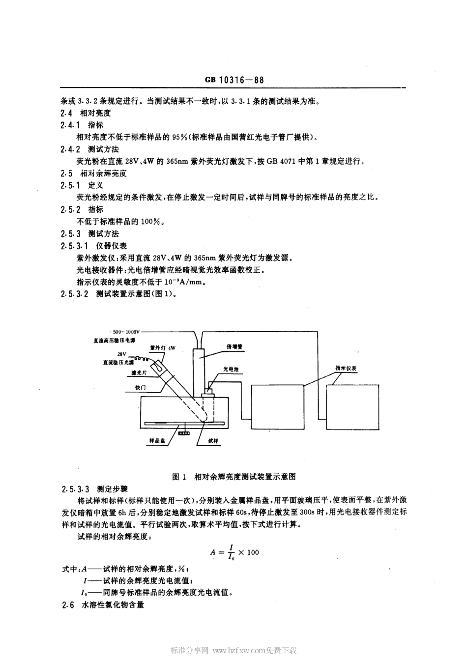GBT 10316-1988 双层屏指示管用G16荧光粉.pdf_第2页