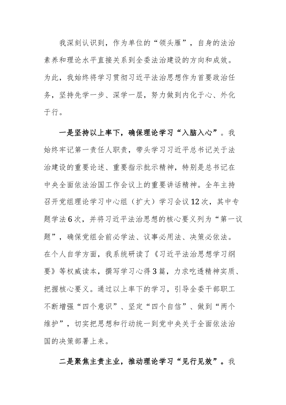 关于2025年度履行推进法治建设第一责任人职责情况的述法报告范文.docx_第2页