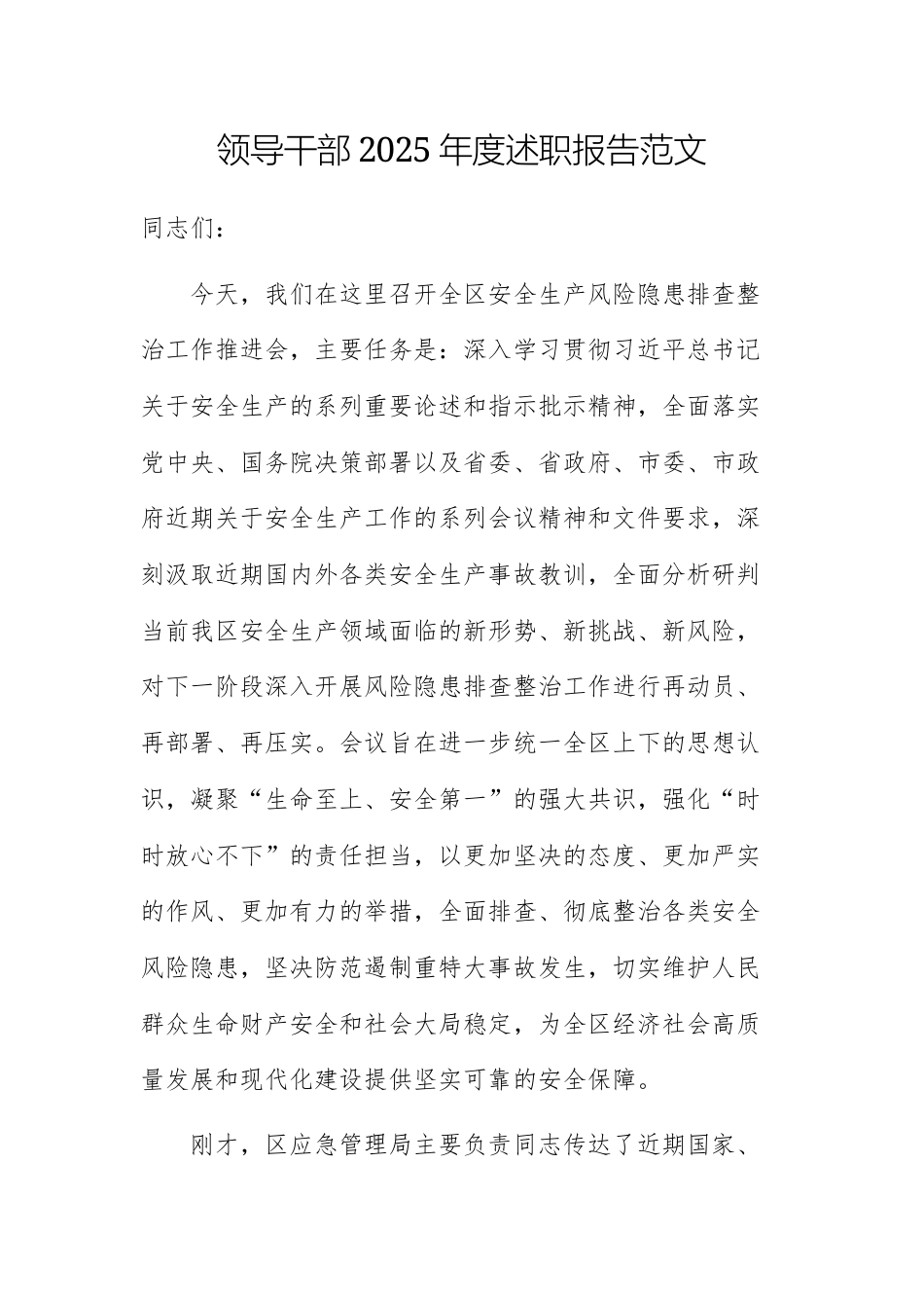 领导干部2025年度述职报告范文.docx_第1页